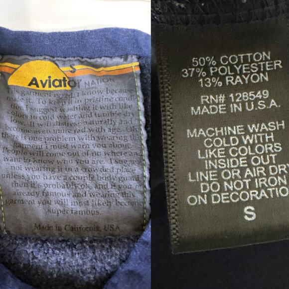 AVIATOR NATION Rainbow Stripes Sweatshirt in Navy Size S - Picture 12 of 13